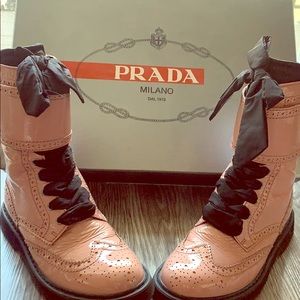 Kids Patent Leather Prada Boots